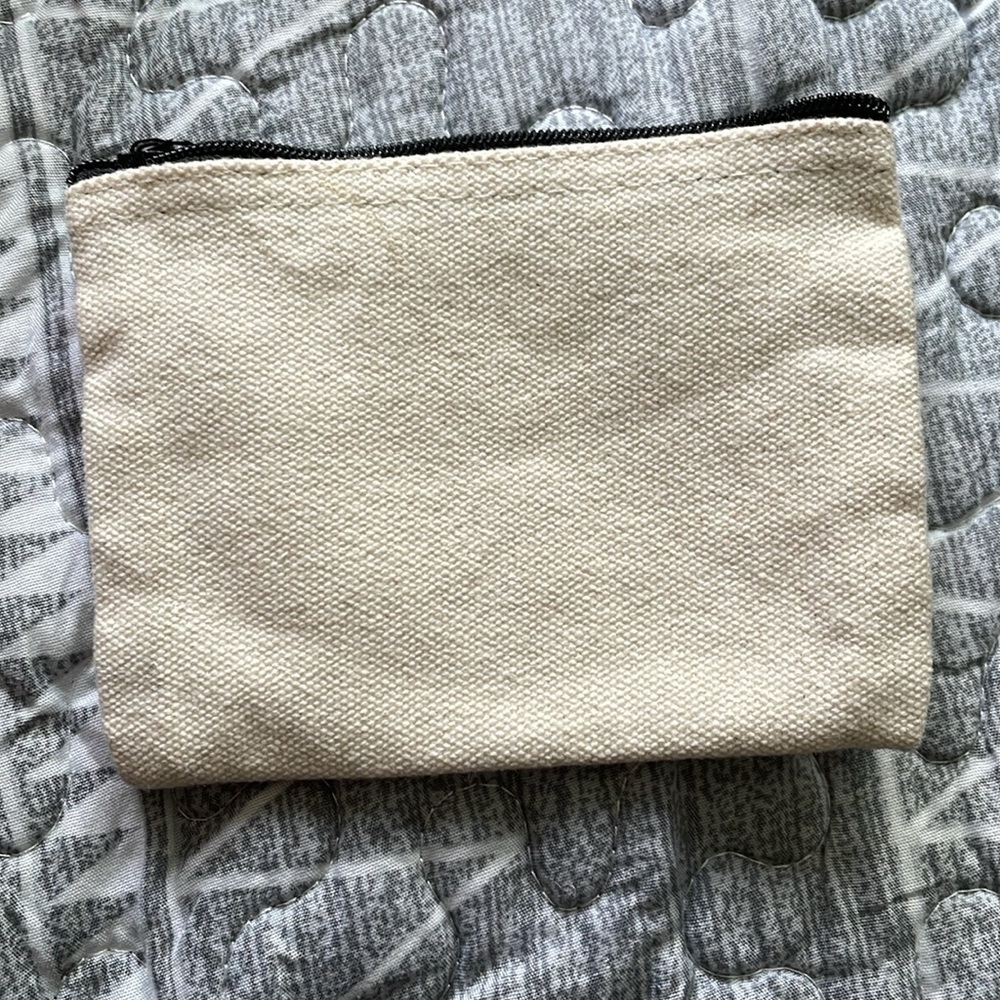 NWOT M Canvas Zip Bag – Minimal & Stylish! 5” width x 3.5” length - Picture 2 of 2